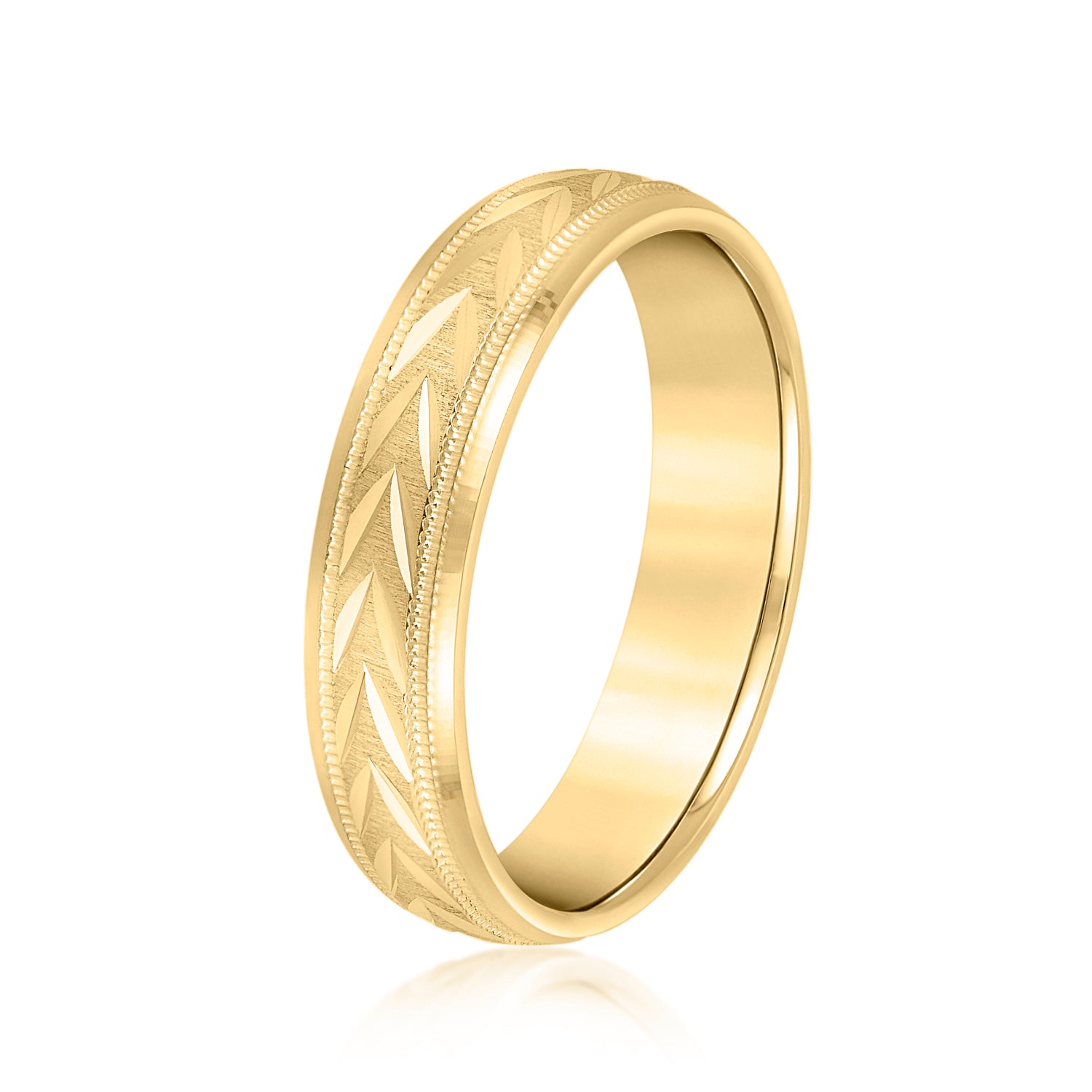Men's Wheat Crown Comfort Fit Wedding Band-VIRABYANI